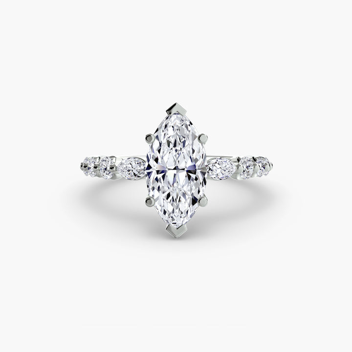 ELVINA III Diamond Engagement Ring with a Diamond Band