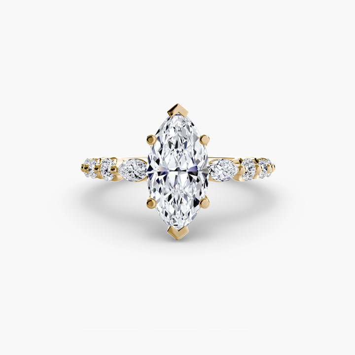 ELVINA III Diamond Engagement Ring with a Diamond Band