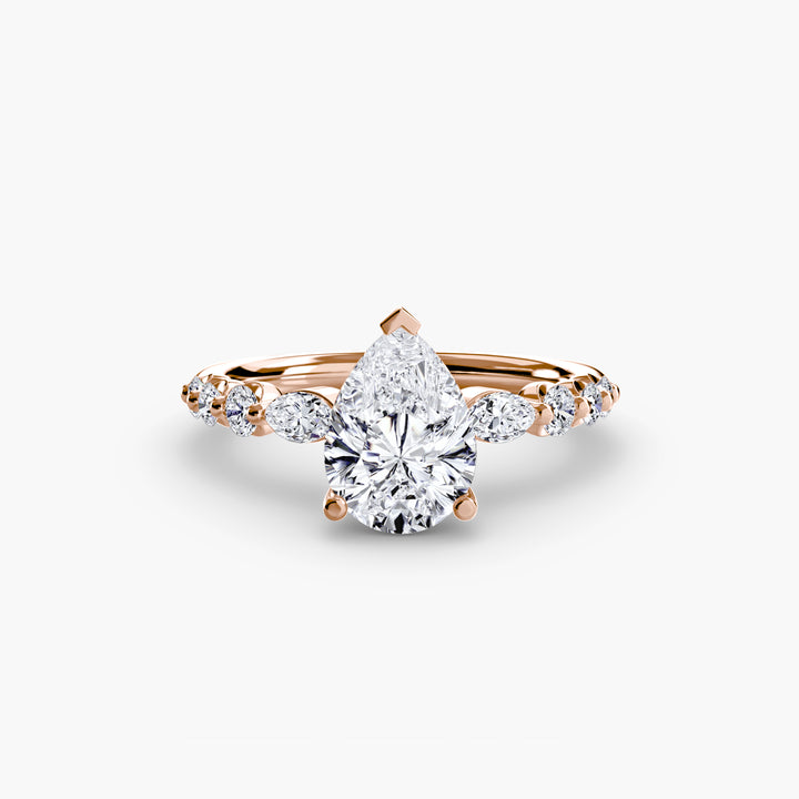 ELVINA III Diamond Engagement Ring with a Diamond Band