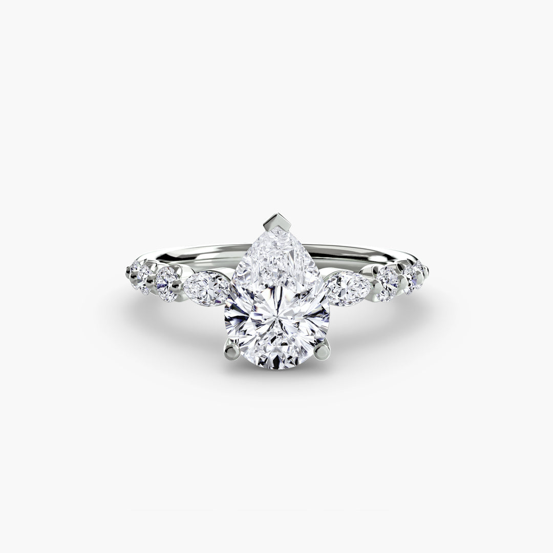 ELVINA III Diamond Engagement Ring with a Diamond Band