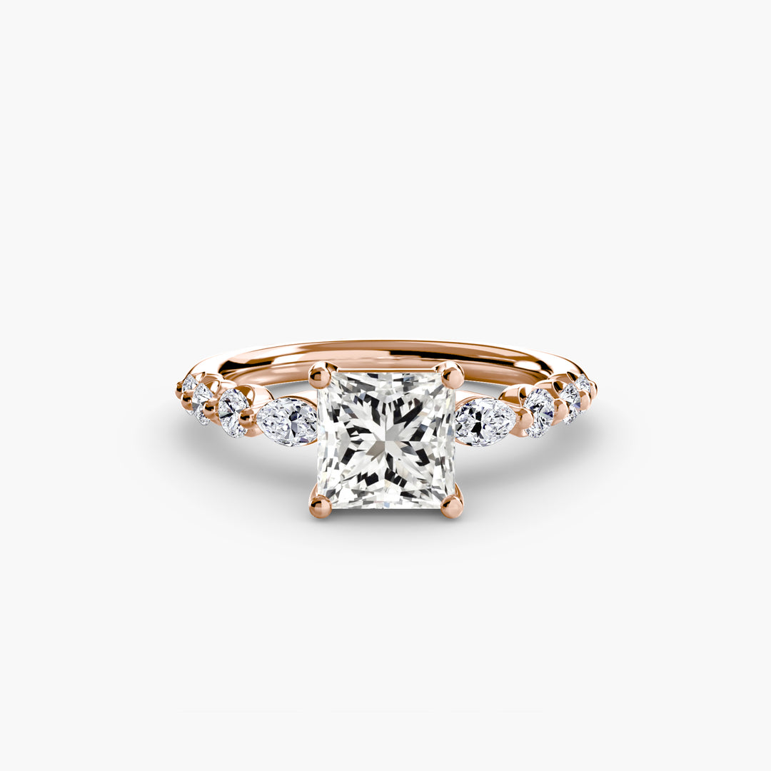 ELVINA III Diamond Engagement Ring with a Diamond Band