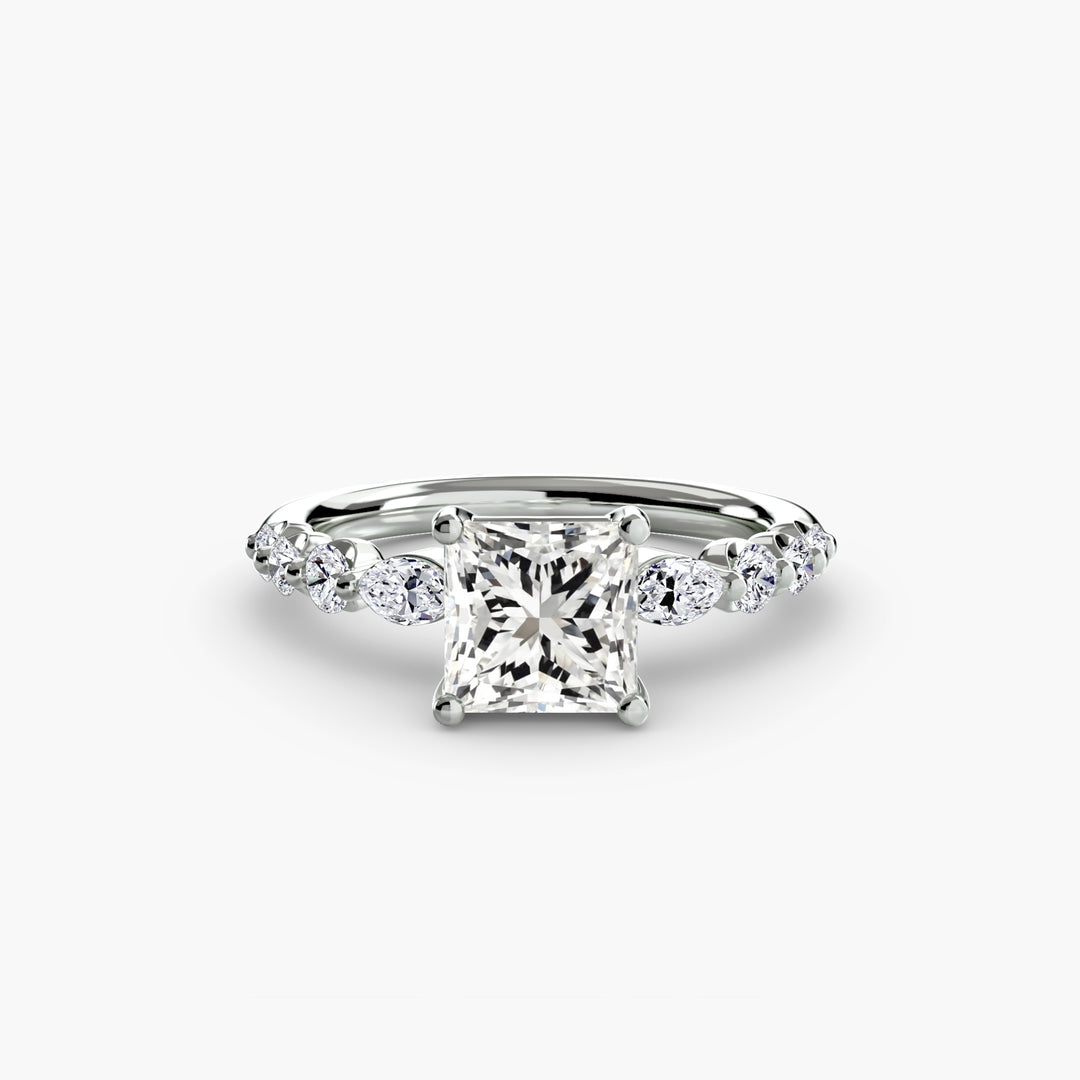 ELVINA III Diamond Engagement Ring with a Diamond Band