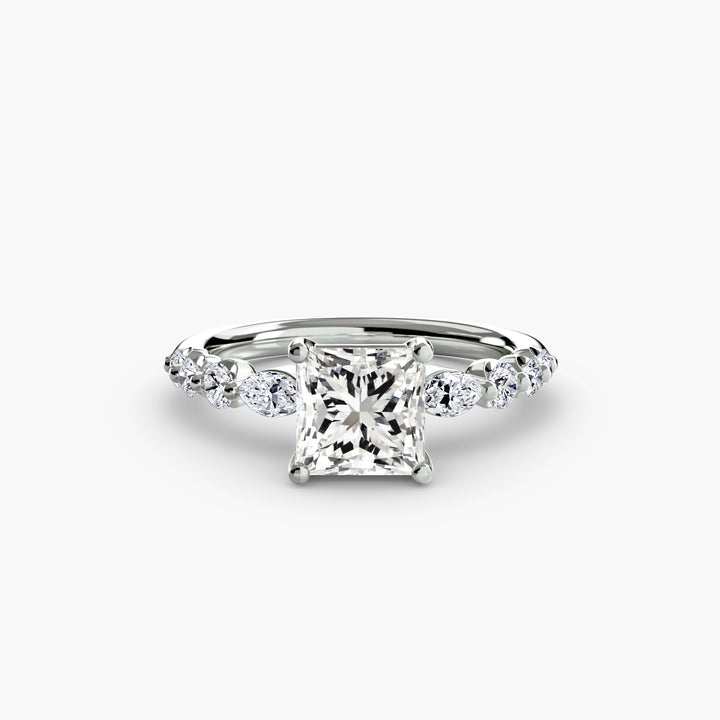 ELVINA III Diamond Engagement Ring with a Diamond Band