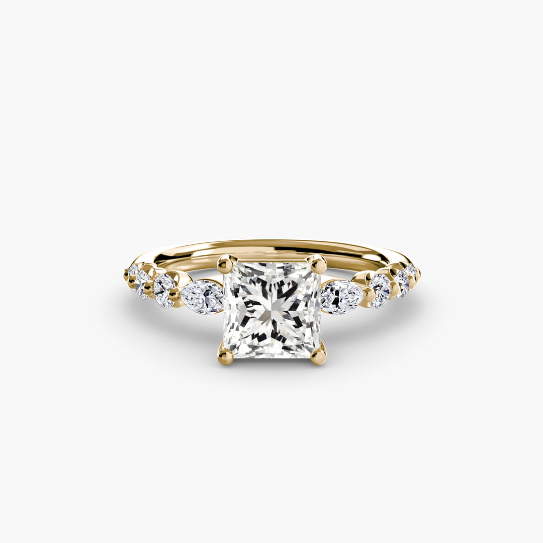 ELVINA III Diamond Engagement Ring with a Diamond Band