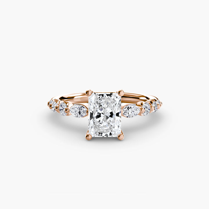 ELVINA III Diamond Engagement Ring with a Diamond Band