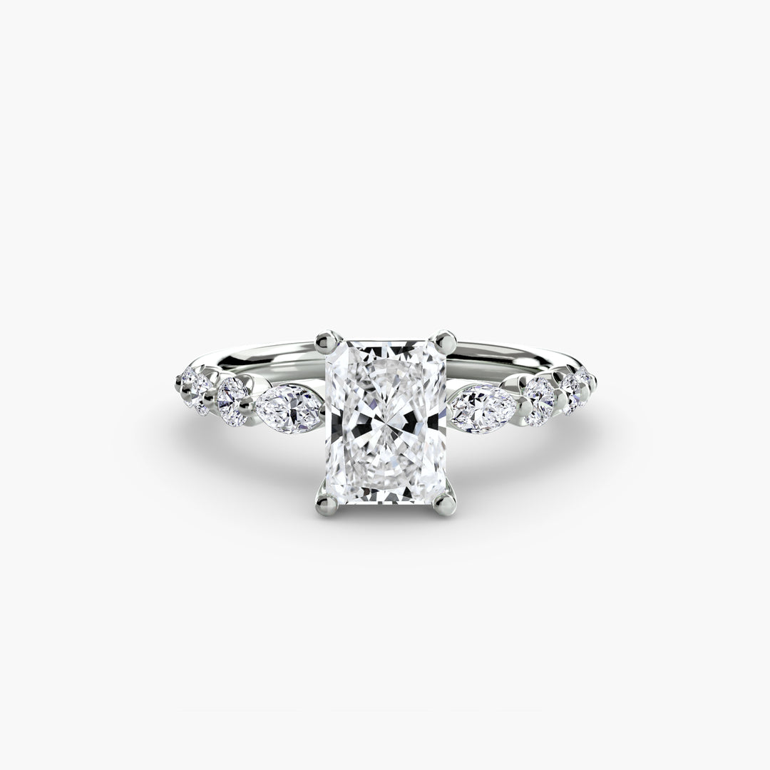 ELVINA III Diamond Engagement Ring with a Diamond Band