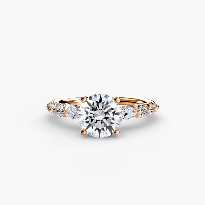 ELVINA III Diamond Engagement Ring with a Diamond Band