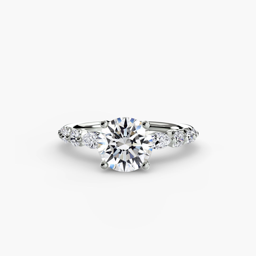 ELVINA III Diamond Engagement Ring with a Diamond Band
