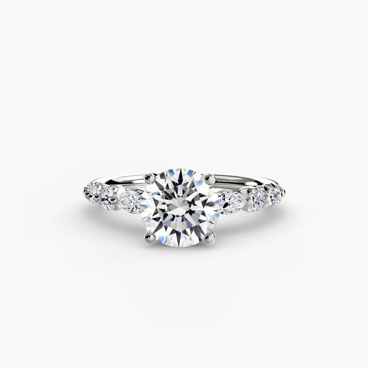 ELVINA III Diamond Engagement Ring with a Diamond Band