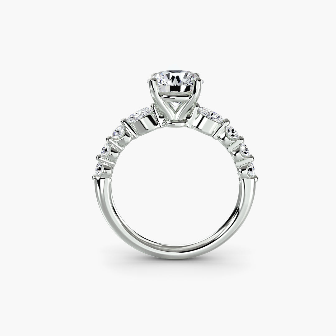 ELVINA III Diamond Engagement Ring with a Diamond Band
