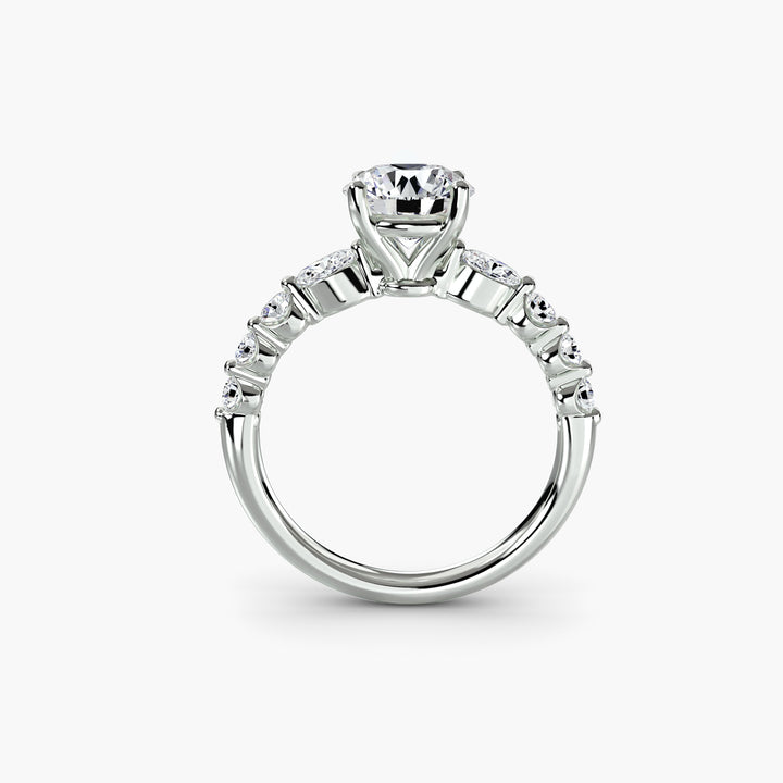 ELVINA III Diamond Engagement Ring with a Diamond Band