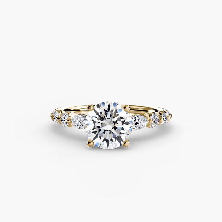 ELVINA III Diamond Engagement Ring with a Diamond Band