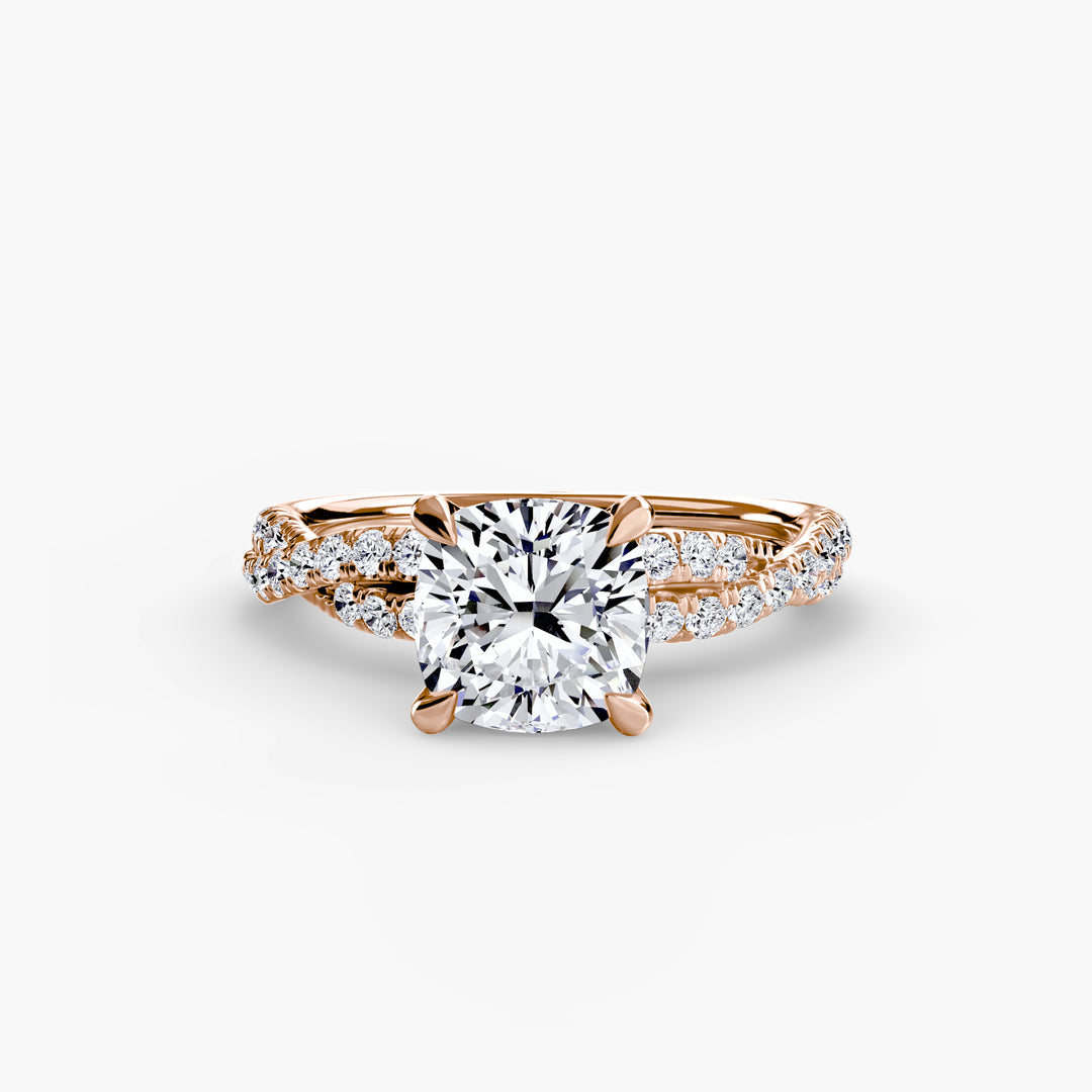 VONDA IV Diamond Engagement Ring with a Twisted Diamond Band
