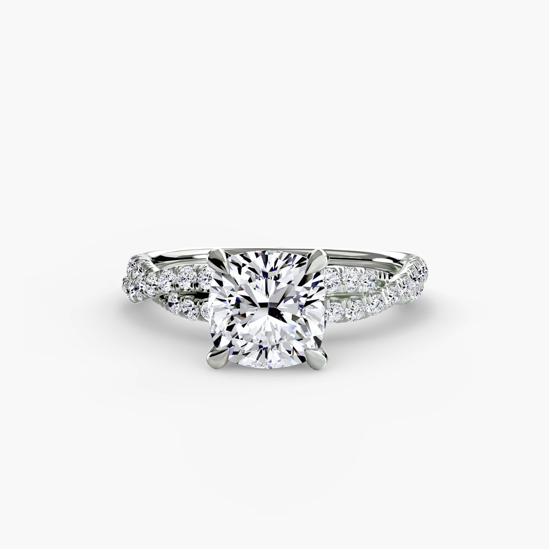 VONDA IV Diamond Engagement Ring with a Twisted Diamond Band