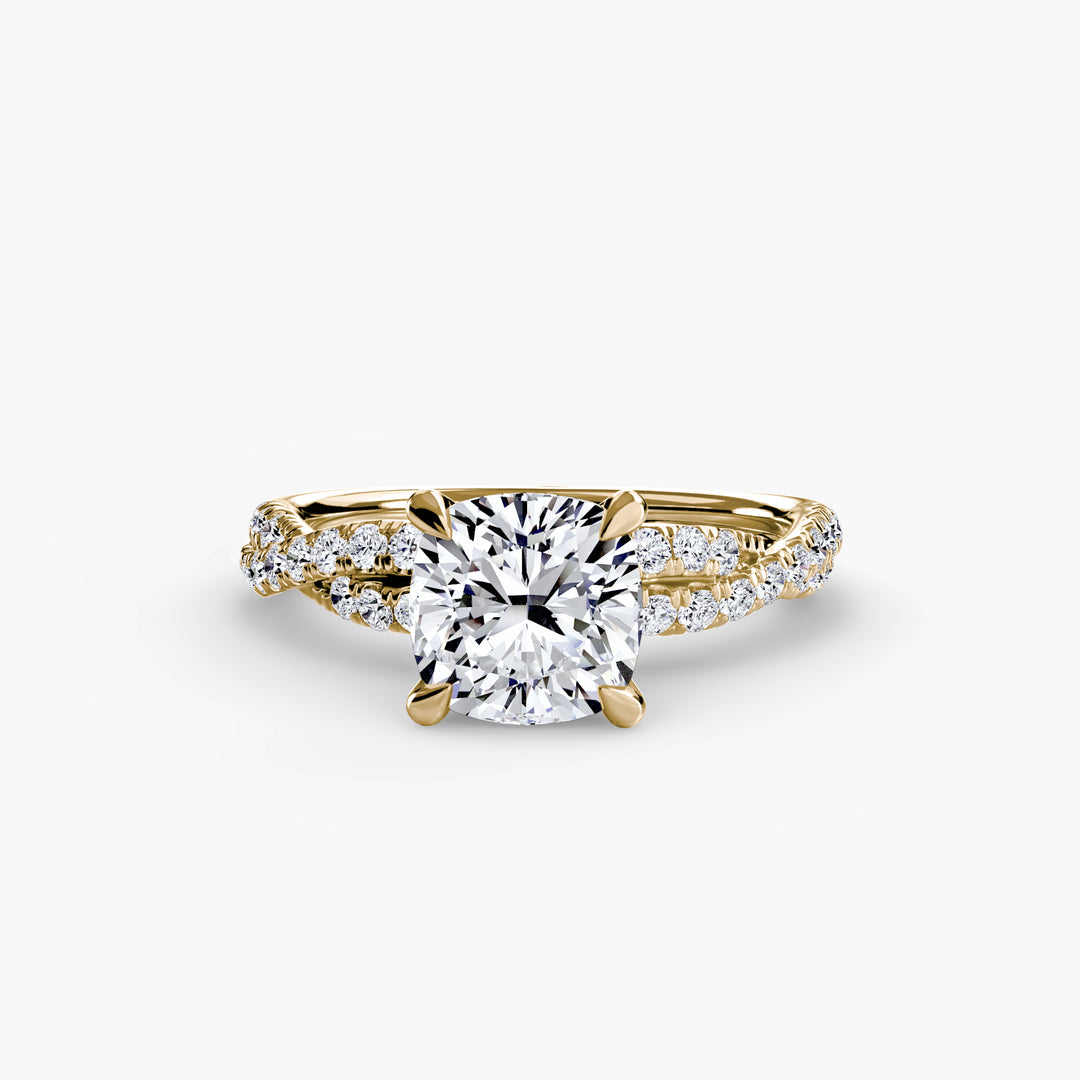 VONDA IV Diamond Engagement Ring with a Twisted Diamond Band