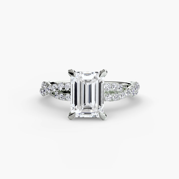 VONDA IV Diamond Engagement Ring with a Twisted Diamond Band