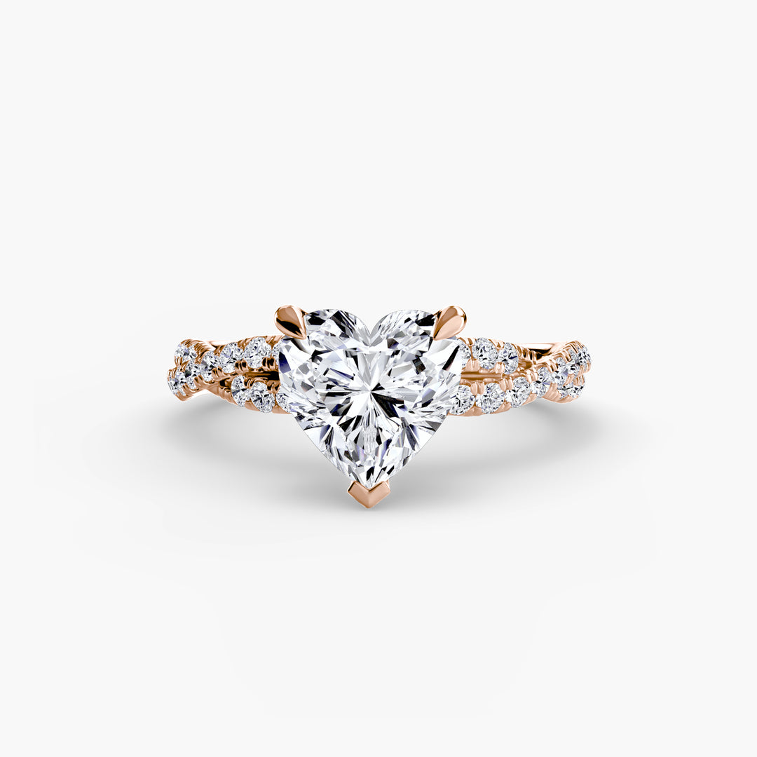 VONDA IV Diamond Engagement Ring with a Twisted Diamond Band