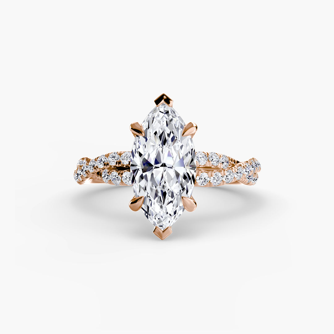 VONDA IV Diamond Engagement Ring with a Twisted Diamond Band