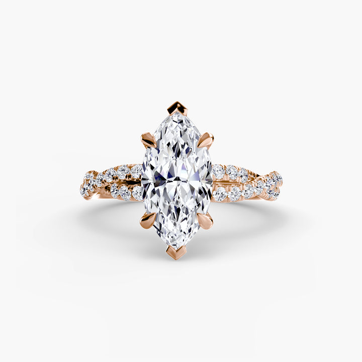 VONDA IV Diamond Engagement Ring with a Twisted Diamond Band