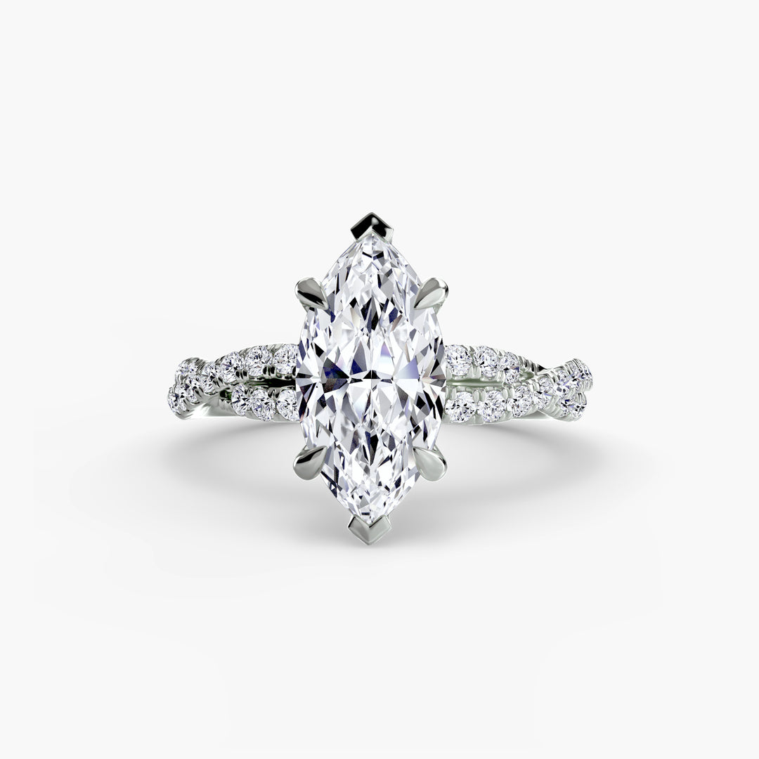 VONDA IV Diamond Engagement Ring with a Twisted Diamond Band