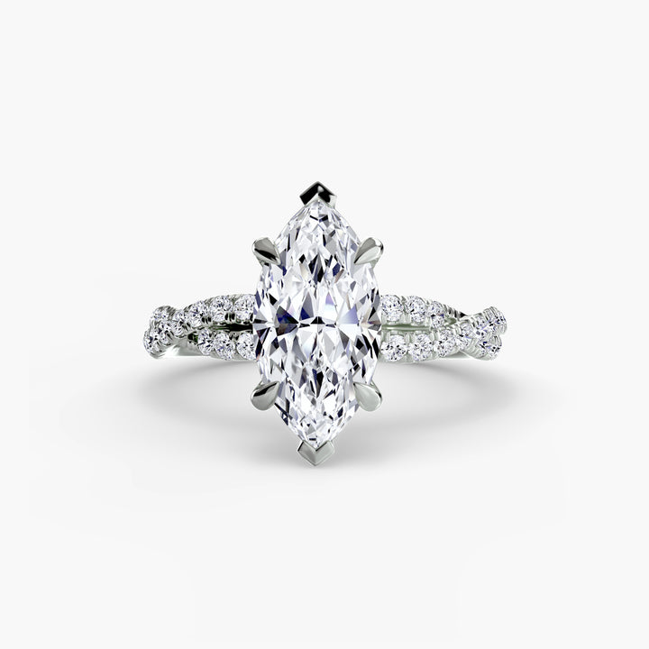 VONDA IV Diamond Engagement Ring with a Twisted Diamond Band