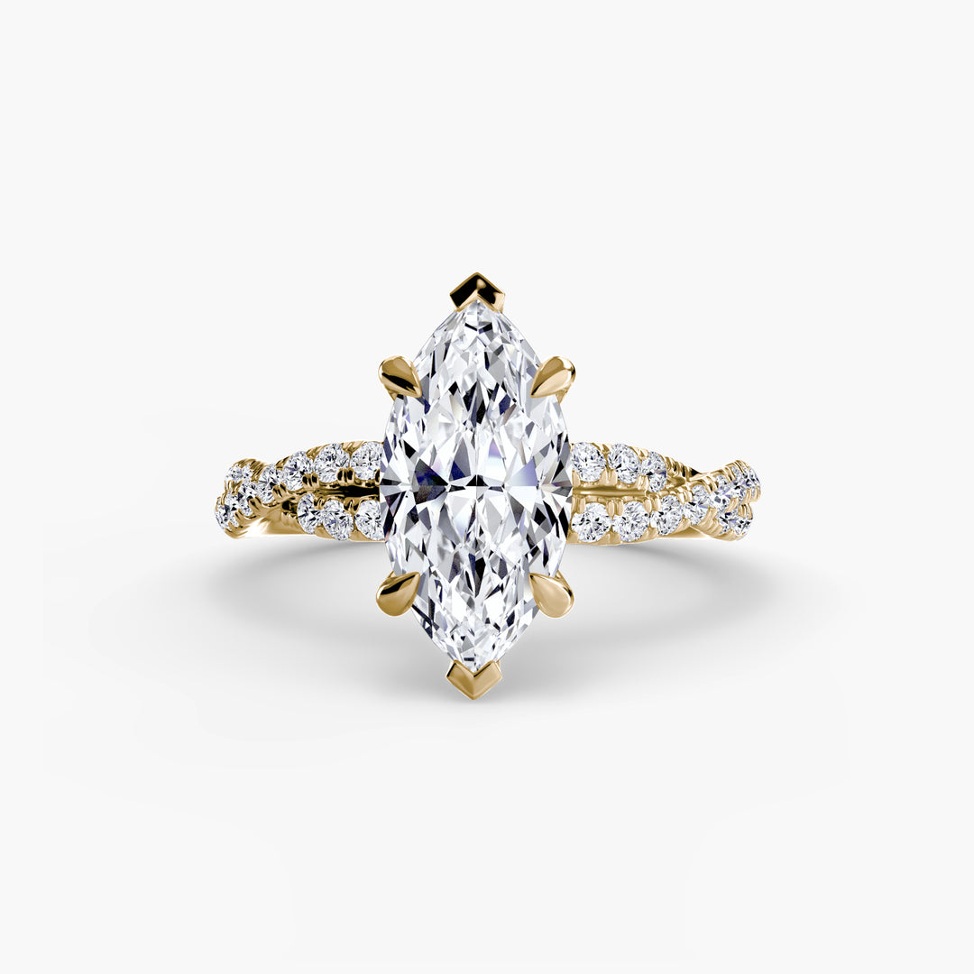 VONDA IV Diamond Engagement Ring with a Twisted Diamond Band