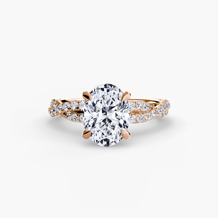VONDA IV Diamond Engagement Ring with a Twisted Diamond Band