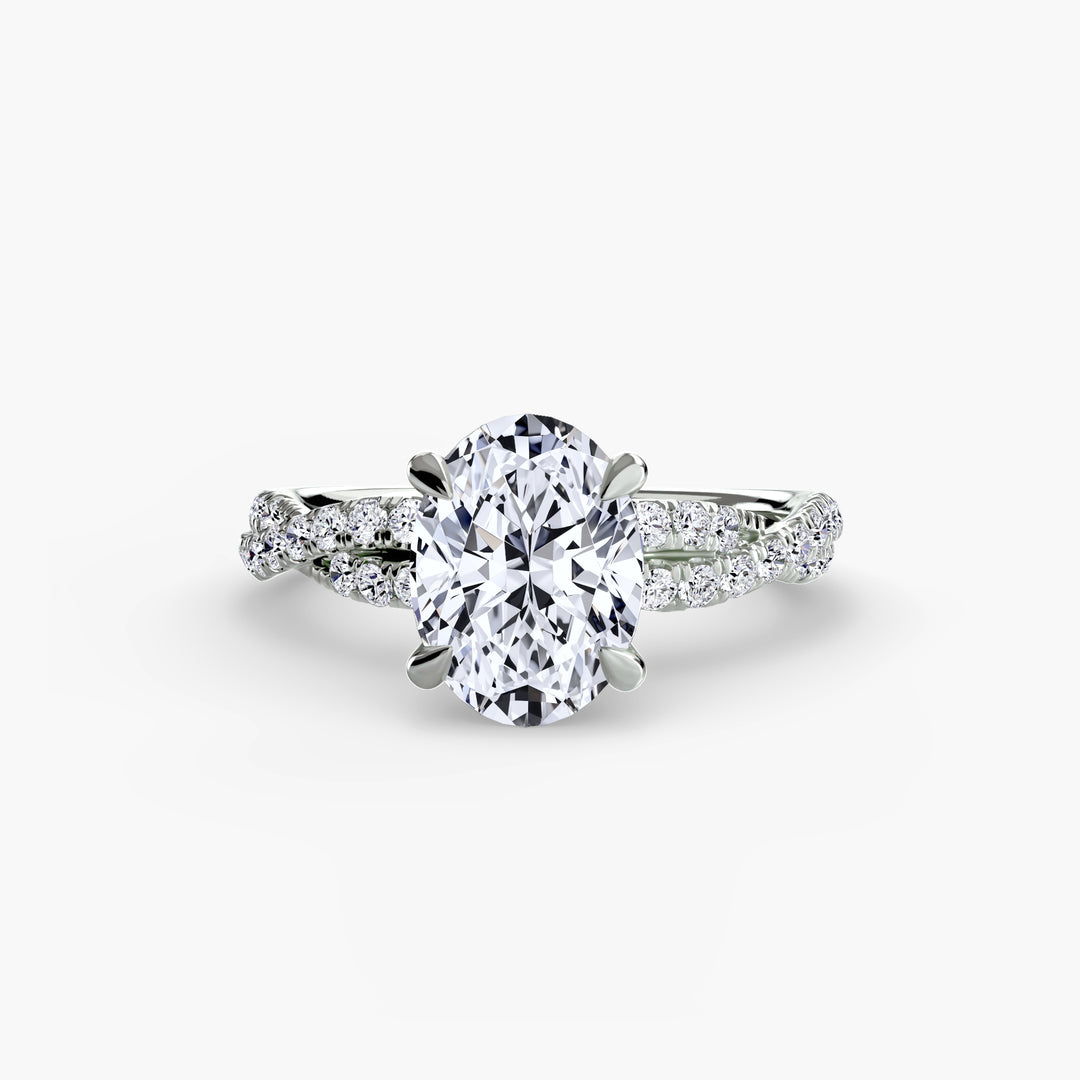VONDA IV Diamond Engagement Ring with a Twisted Diamond Band