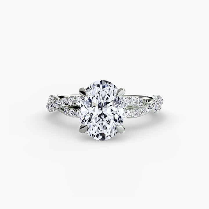 VONDA IV Diamond Engagement Ring with a Twisted Diamond Band