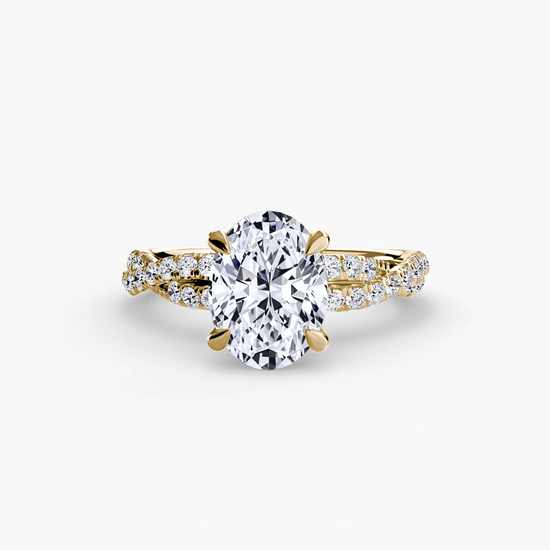 VONDA IV Diamond Engagement Ring with a Twisted Diamond Band