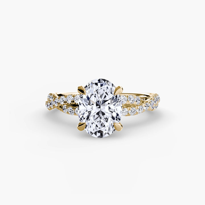 VONDA IV Diamond Engagement Ring with a Twisted Diamond Band