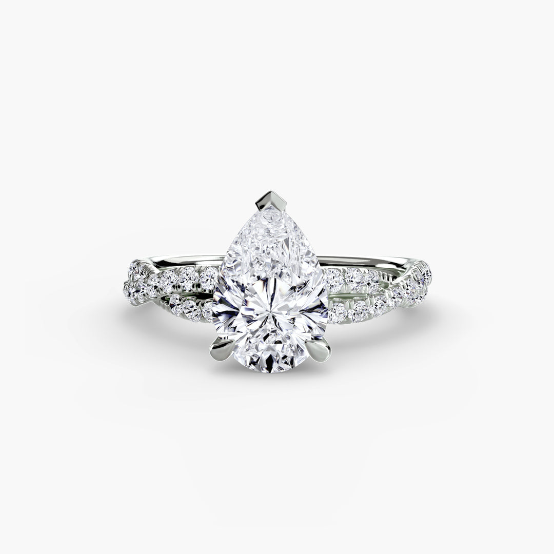 VONDA IV Diamond Engagement Ring with a Twisted Diamond Band
