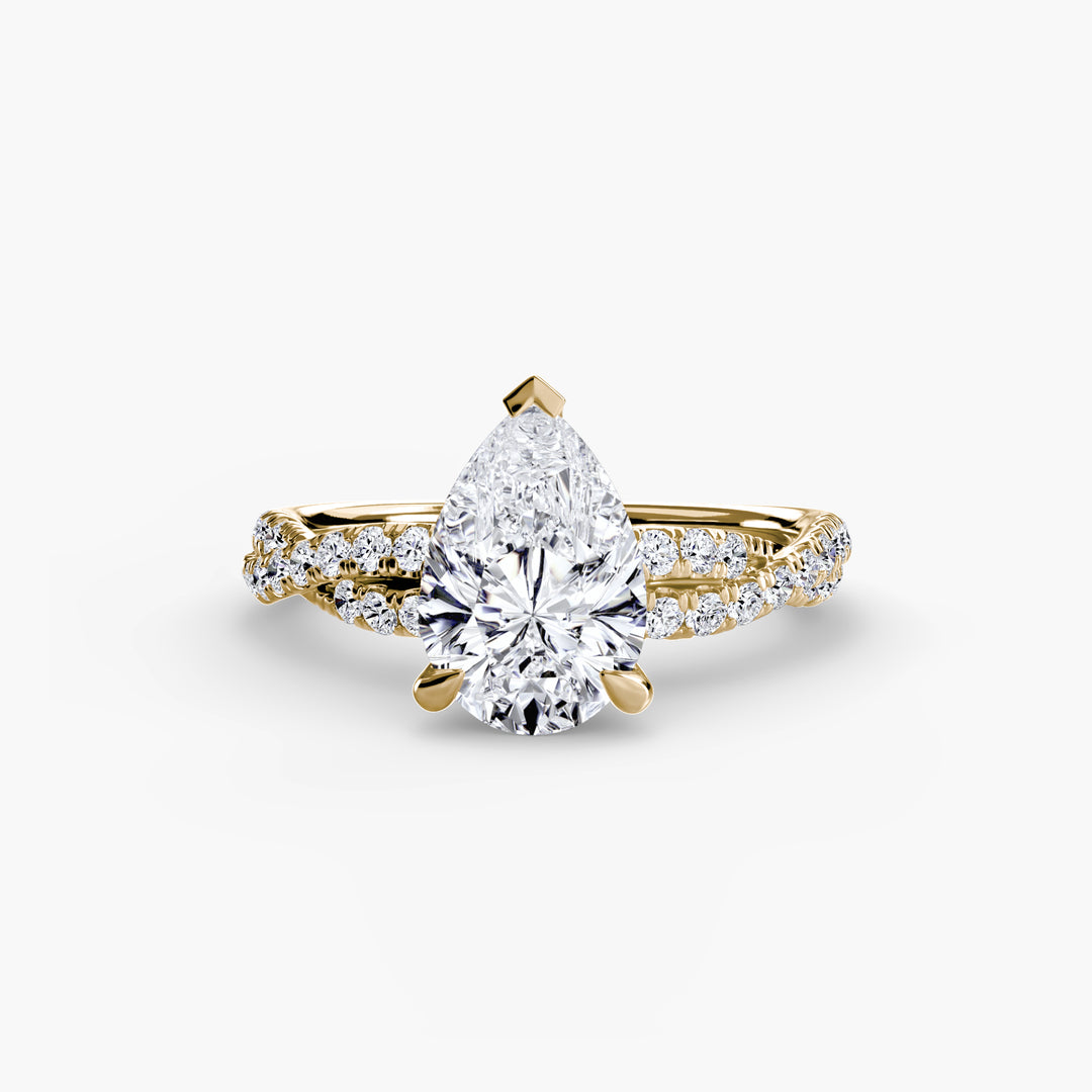 VONDA IV Diamond Engagement Ring with a Twisted Diamond Band
