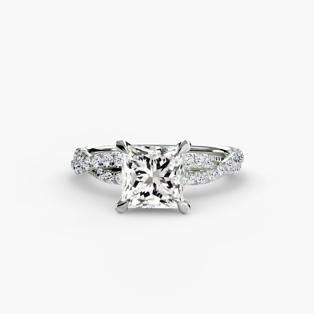 VONDA IV Diamond Engagement Ring with a Twisted Diamond Band
