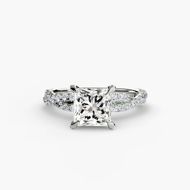 VONDA IV Diamond Engagement Ring with a Twisted Diamond Band