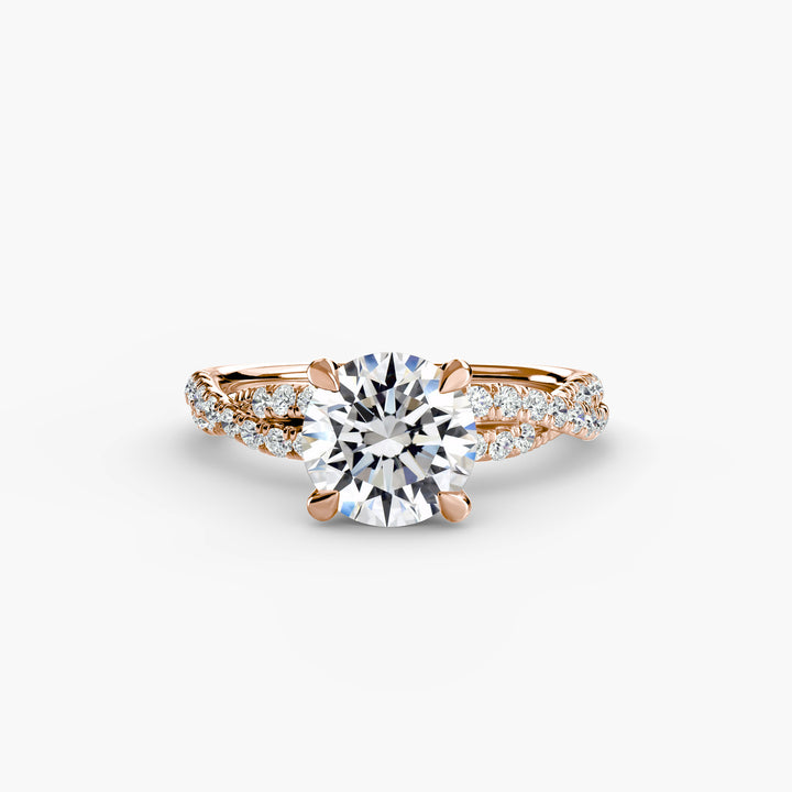 VONDA IV Diamond Engagement Ring with a Twisted Diamond Band