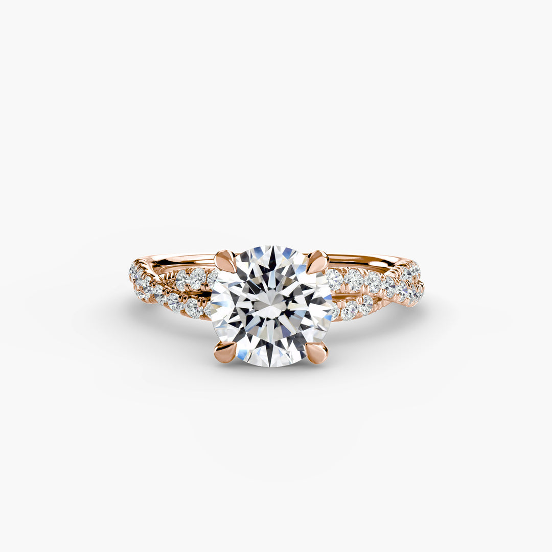 VONDA IV Diamond Engagement Ring with a Twisted Diamond Band