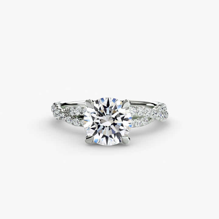 VONDA IV Diamond Engagement Ring with a Twisted Diamond Band