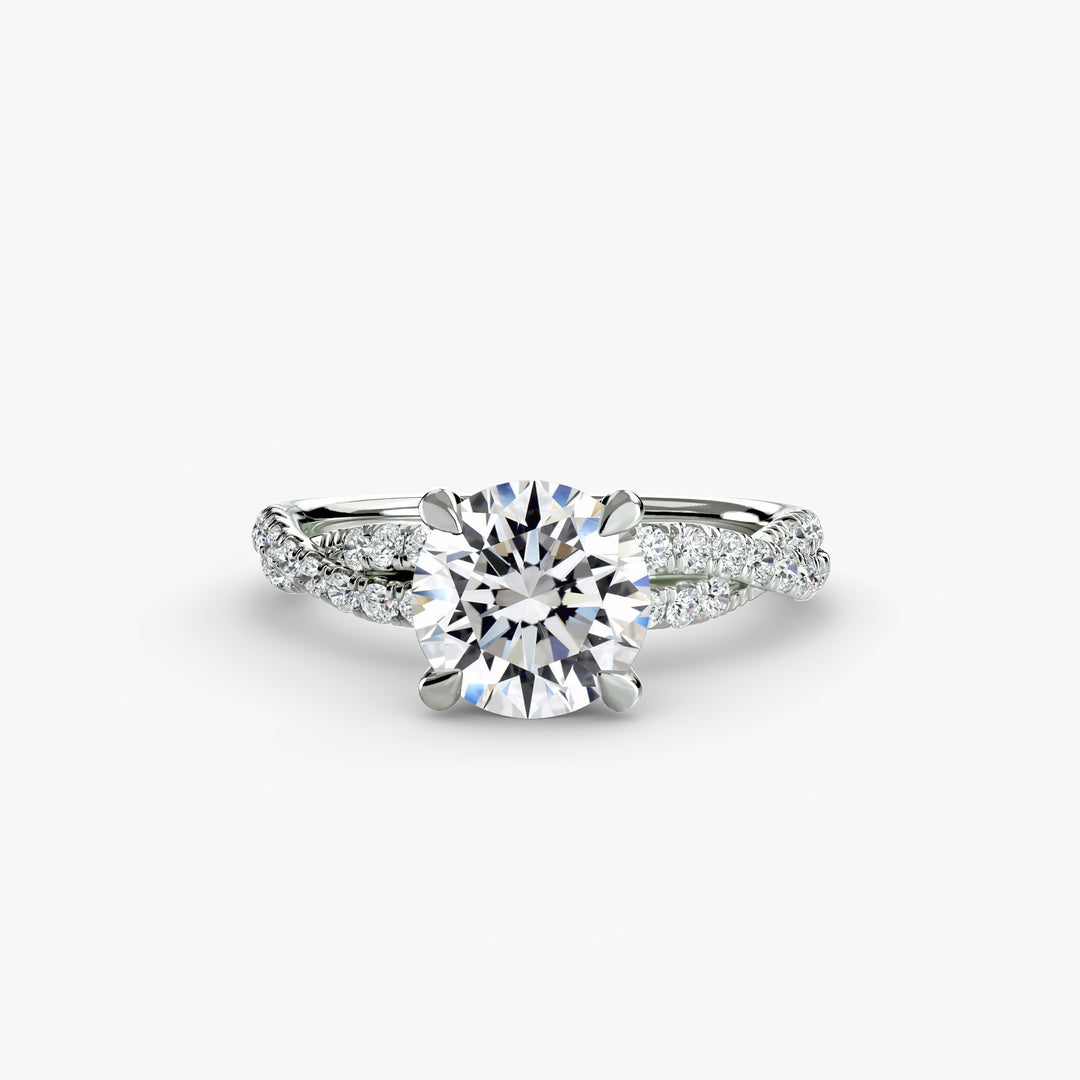 VONDA IV Diamond Engagement Ring with a Twisted Diamond Band