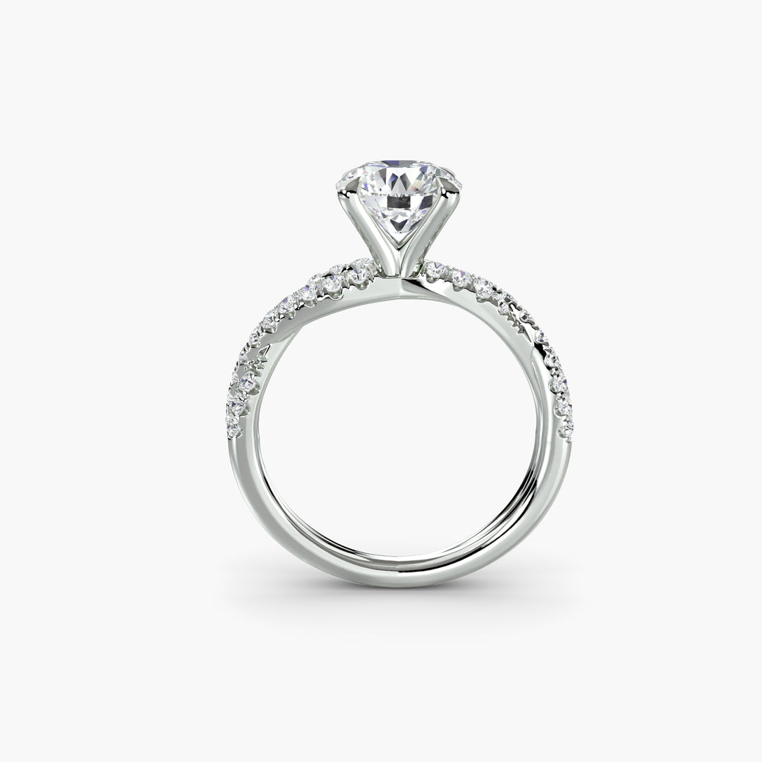 VONDA IV Diamond Engagement Ring with a Twisted Diamond Band