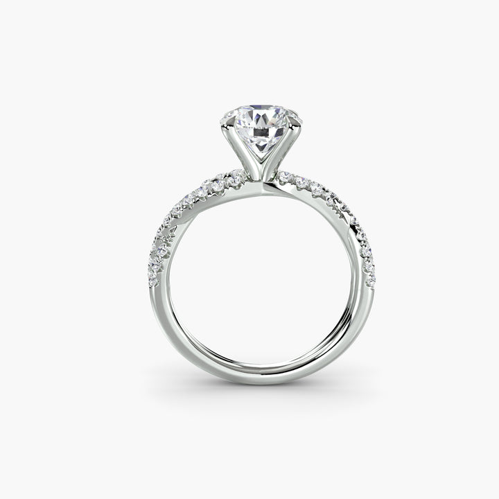 VONDA IV Diamond Engagement Ring with a Twisted Diamond Band