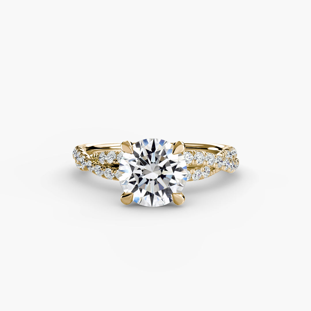 VONDA IV Diamond Engagement Ring with a Twisted Diamond Band