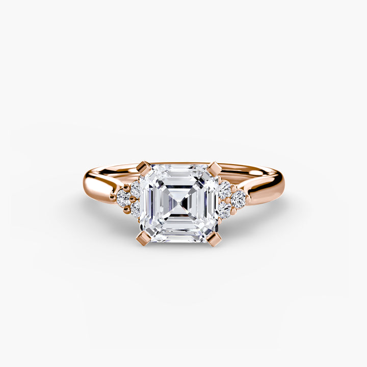 RACHELLE I Diamond Engagement Ring with Cluster Shoulders