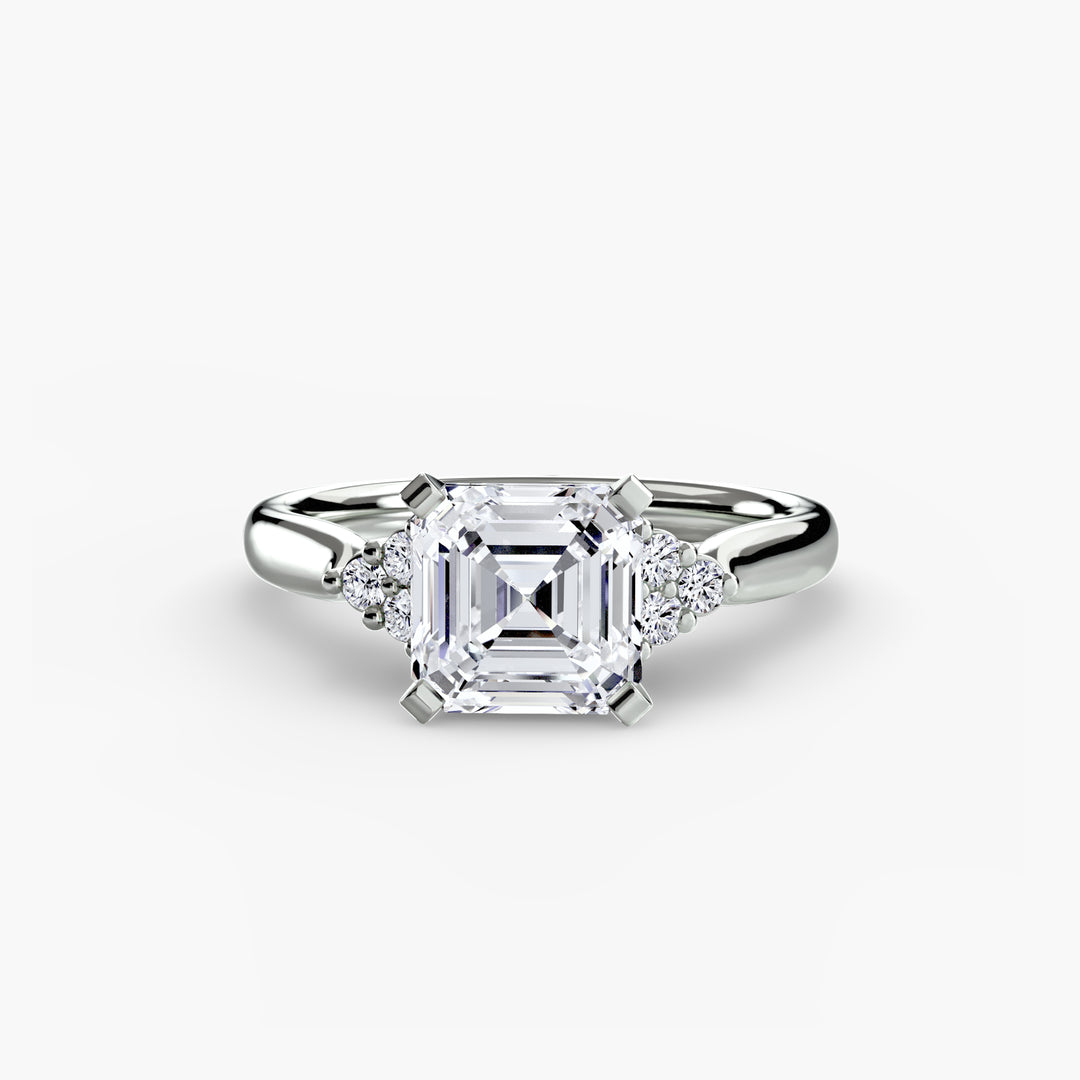 RACHELLE I Diamond Engagement Ring with Cluster Shoulders