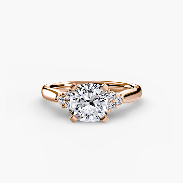 RACHELLE I Diamond Engagement Ring with Cluster Shoulders