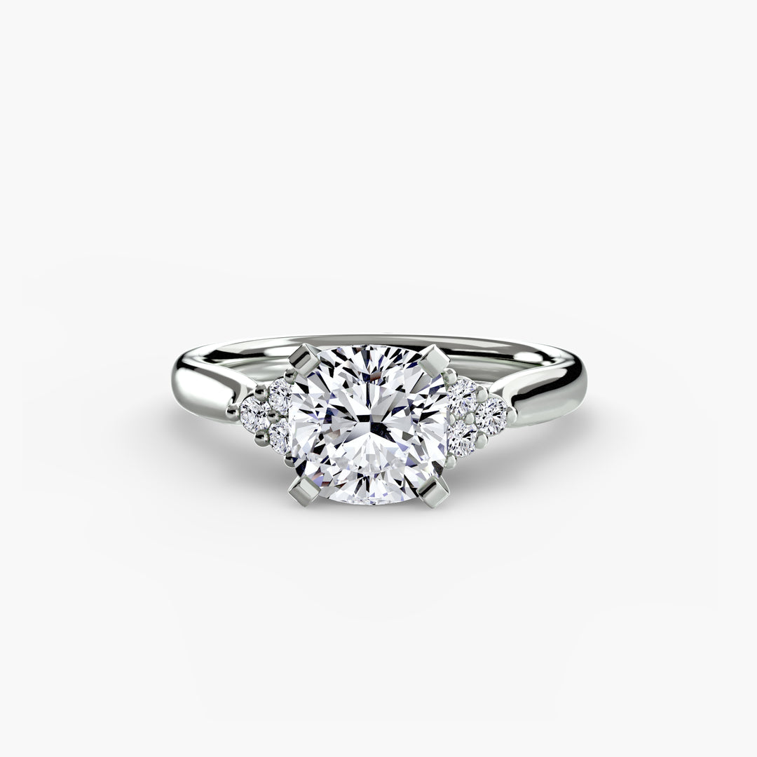 RACHELLE I Diamond Engagement Ring with Cluster Shoulders