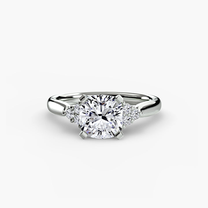 RACHELLE I Diamond Engagement Ring with Cluster Shoulders