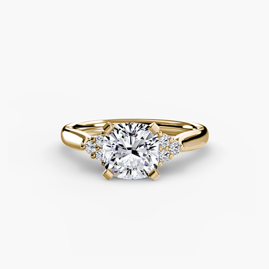 RACHELLE I Diamond Engagement Ring with Cluster Shoulders