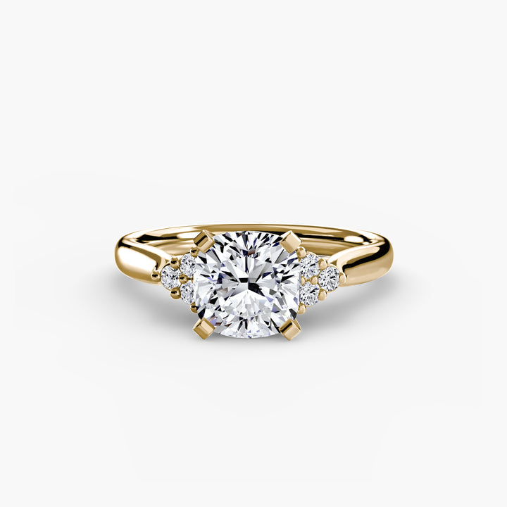 RACHELLE I Diamond Engagement Ring with Cluster Shoulders