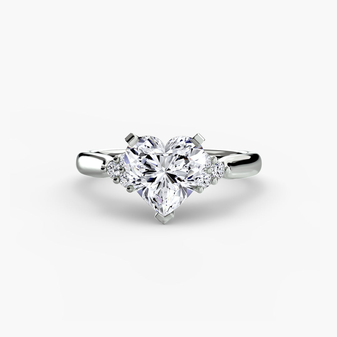 RACHELLE I Diamond Engagement Ring with Cluster Shoulders